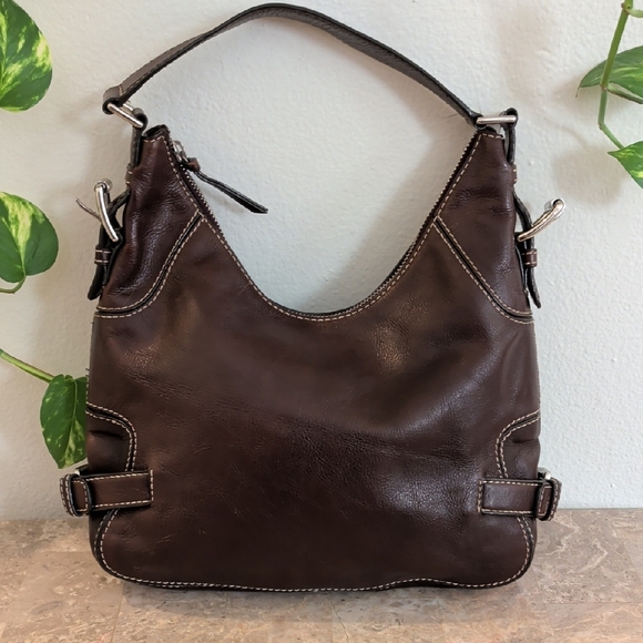 Michael Kors Dark Brown Leather Hobo Bag - Picture 3 of 13
